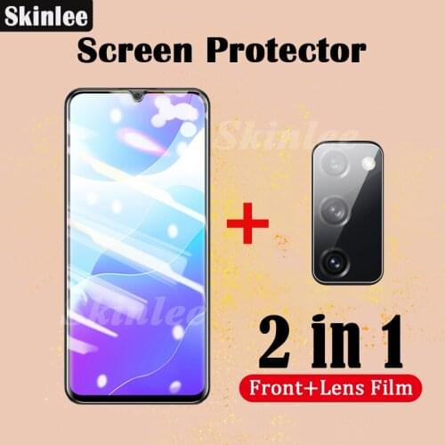 Skinlee 2 in 1 Film For Samsung A03S Screen Protection Film Tempered Glass Protector Lens Film For Samsung Galaxy A03S