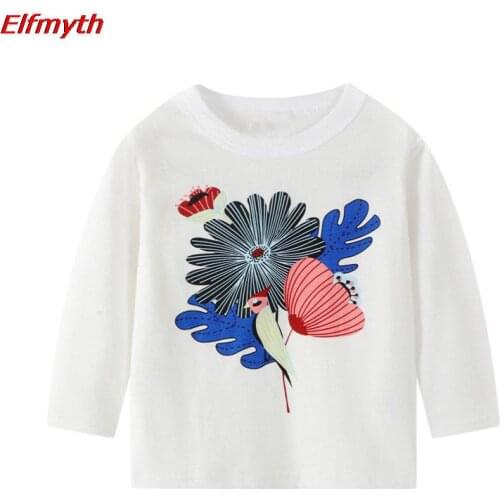 2021 Girl Clothes T-shirt Flowers Camiseta Kids T Shirts Egirl Clothes Tops For Girls Tee Shirt Koszulka Vetement Enfant Fille