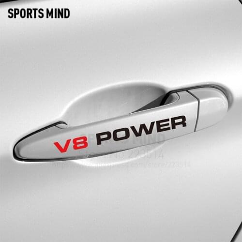 3 Sets v8 Power Door Handle Car Sticker exterior accessories For bmw honda audi volkswagen toyota ford seat nissan accessories