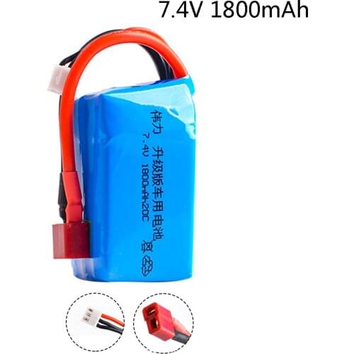 Lipo Battery 7.4V 1800mah for Wltoys A959-b A969-b A979-b K929-B RC Cars toys parts 7.4 v 2S 20C Max 40C for WLtoys cars model