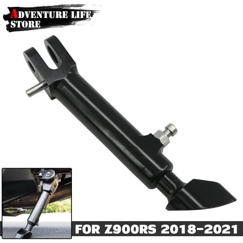 Motorcycle Black CNC Aluminum Adjustable Kickstand Side Stand Support For 2018 2019 2020 Kawasaki Z900RS ZR900 Z900 RS Z 900 RS
