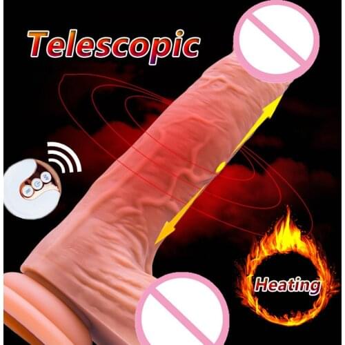 Automatic Telescopic Swing Dildo Vibrator Female Masturbator Super Realistic Heating Big Dick Erotic Electric Sex Toys For Women