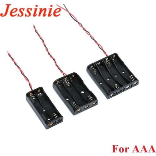 2xAAA 3xAAA 4xAAA 1.5V Plastic Black Spring Battery Storage Case Box Battery Holder Plastic Container 2*AAA 3*AAA 4*AAA