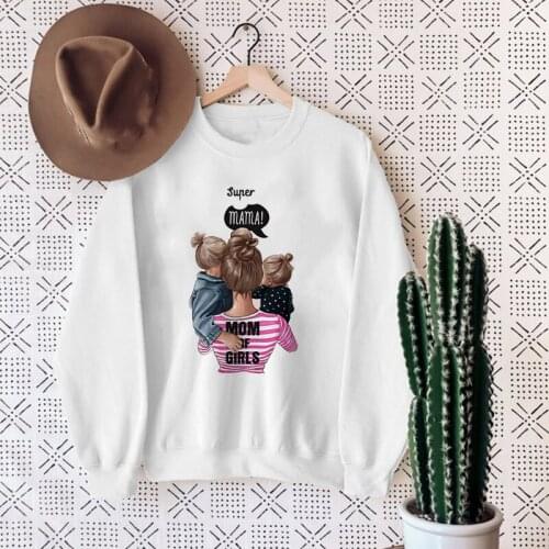 Super Mama Printing Fleece Sweatshirts Women Hoodie Tops Mom Life Sweatshirt Autumn Spring Winter Hoody O Neck Pullover Hoodies
