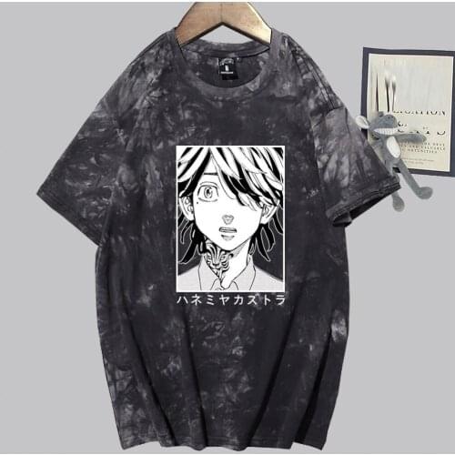 Anime Tokyo Revengers Valhalla Printing Unisex Short Sleeve Tshirt Kazutora Hanemiya Casual Tees