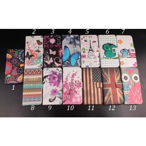 50pcs/lot Butterfly Flower Tower Design Wallet Leather Case with Stand For iPhone 5 5S SE 6 6S 7 Plus