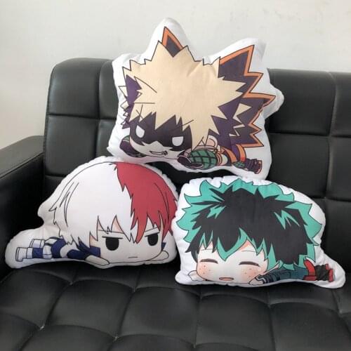 Lovely Anime Bakugou Katsuki Todoroki Shoto Midoriya Izuku Bolster Plush Boku No Hero Academia Pillow Cartoon Stuffed cushion