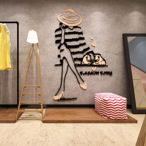 Fashion goddess acrylic photo wall sticker creative personality 3D stickers bedroom bedside background wall surface decoration