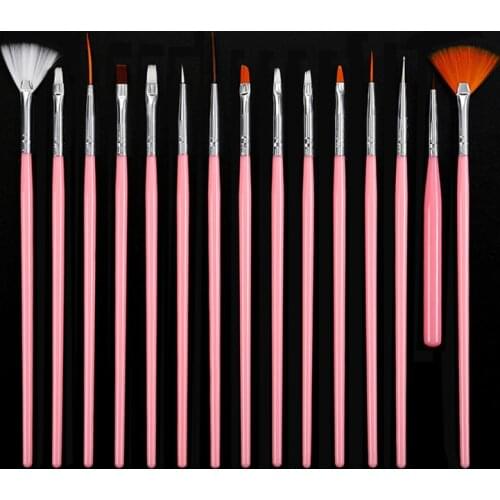 15 pieces mixed colorful Nail Tools Dotting Painting Drawing Pen Nail Art Gel Polish Brushes Tools H0045