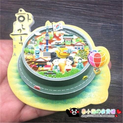 New Design 3D Printing Resin Korea Landscape Fridge Refrigerator Magnets Tourist Travel Souvenir