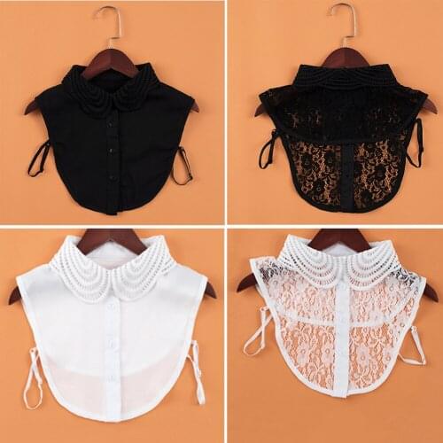 Ruffles Fake Collar Shoulder Wrap Sweet Lady Lace Fake Collar Korean Chiffon Removable Hollow Tops Collar Neckwear