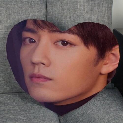 Custom Chen Qingling Xiaozhan Pillow Case Heart Shaped Zipper Pillow Cover Satin Soft No Fade Pillow Cases Home Decorative