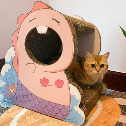 Durable Corrugated Paper Cat Scratcher Kitten Scratching Bed Pad Board Toy Mat for Pet Game Grinding Nails Protect Furniture