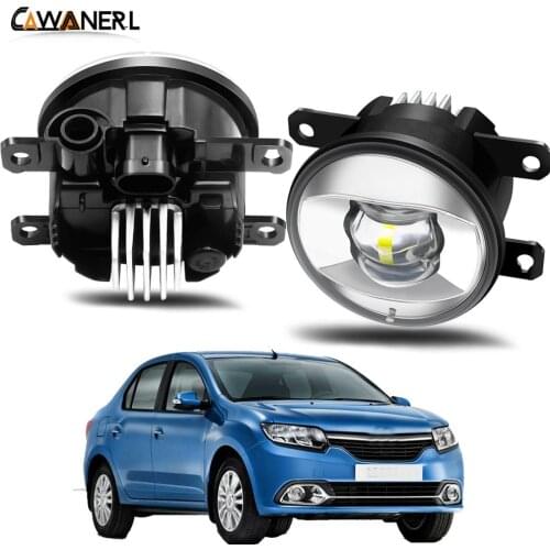 Fog Light Assembly For Renault Logan 2004-2015 Car Driver + Passenger LED Lens Fog Lamp Daytime Running Light H11 30W 8000LM 12V