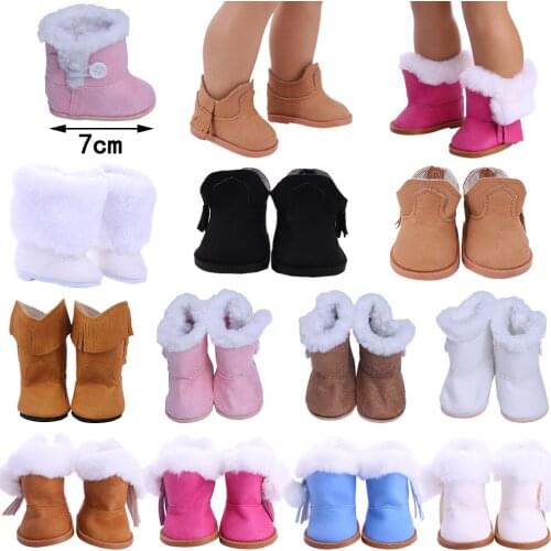 Doll Shoes For 43cm Baby Doll Warm Plush High Boots Handmade Fashion Snow Boots Fits 18 Inch Girl American Doll,Reborn Baby Boy