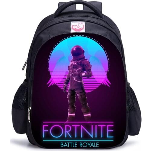 Fortnite School Bags 16inch Mochila Infantil Games Fortnite Printing Reflective Strap for Outside Safety Warning Light Backpacks