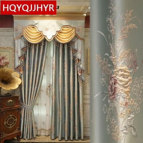 High quality royal aristocratic embossed jacquard blackout curtains for bedroom classic elegant curtains for living room hotel