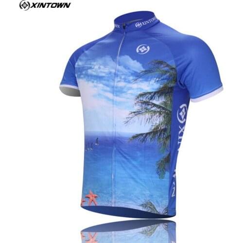 XINTOWN Seascape Team Bike Sportwear Cycling Jersey Short Sleeve Bicycle Bike Clothing Top