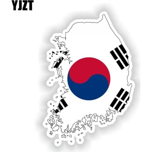 YJZT 10.3CM*15.4CM Creative Decal South Korea Map Flag Funny Car Sticker 6-1689