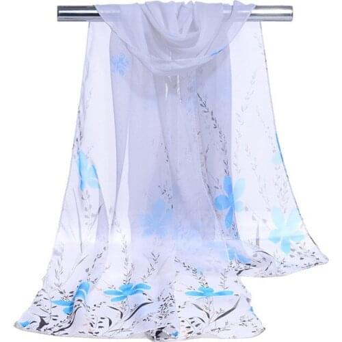 160*50cm New Fresh Print Chiffon Beautiful Scarf Wild Fashion Shawl Sunscreen Flower Floral Scarf Scarves