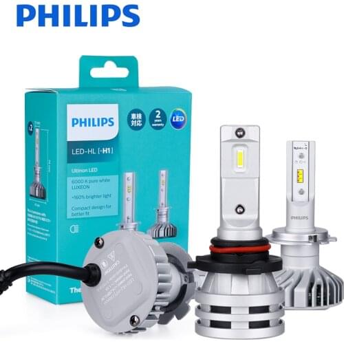 2PCS Philips Ultinon Essential G2 LED H11 H8 9005 9006 9012 H4 H7 HB3 HB4 H1R2 Car Turbo 6000K White Headlight Auto Bulb FogLamp