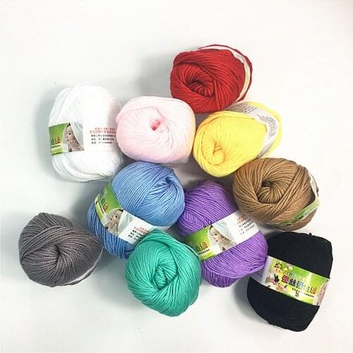 5balls/lot 250g Milk Cotton Yarn Silk Protein Baby Wool DIY Knitting Hand Knitted Sweater Yarn Knit Blanket Crochet Yarn