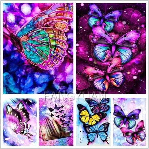 5D Diy Diamond Embroidery Dream Butterfly Full Square Round Rhinestone Kit Diamond Painting Animal Needlework Home Decoration