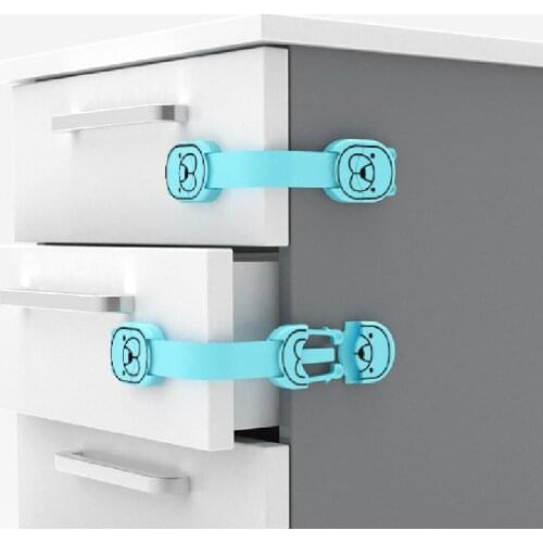 Child Safety Lock Cabinet Door Drawer Baby Anti-pinch Lock Adjustable Refrigerator Door Lock Striped Baby Safety Straps Cartoon