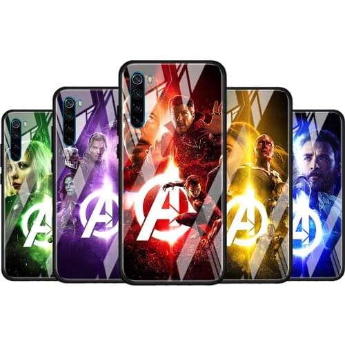 Marvel hero color for Xiaomi Redmi K40 K30 K20 Pro Plus 9C 9A 9 8A 7 Luxury Shell Tempered Glass Phone Case Cover