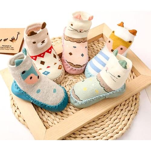 Infant First Walkers Cartoon Baby Non-slip Shoes Cotton Newborn Shoes Soft Sole Autumn Winter Toddler Shoes for Baby Girl Boy