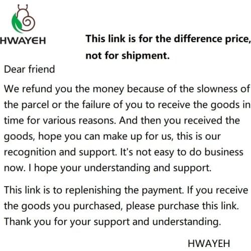 Electronic components fill price difference connection (not shipping)