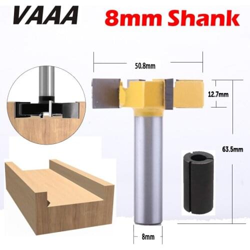 CNC Spoilboard Surfacing Router bit, 8mm Shank, 2'' Cut Dia, 1/2'' Cut Length, 4 Wings, Professional Woodworking Tools