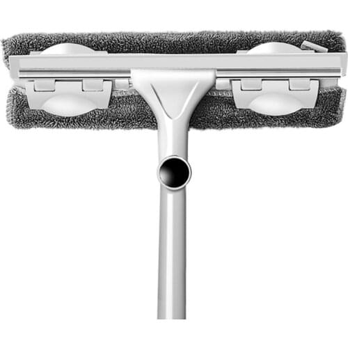 Glass Cleaning Tool Double-Sided Telescopic Rod Window Cleaner Squeegee Wiper Long Handle Rotating Head Brush Silicone Scrubber