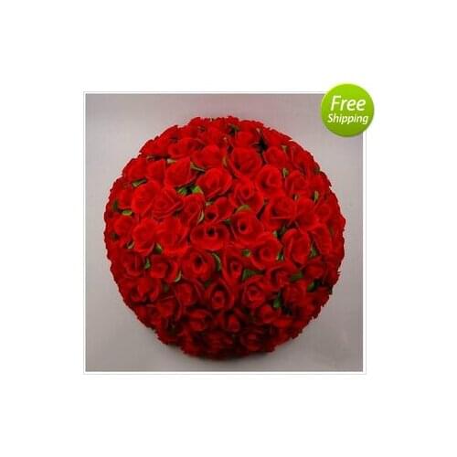 Artificial Encryption Rose Silk Flower Kissing Balls Hanging Ball Christmas Ornaments Wedding Party Decorations Free shipping