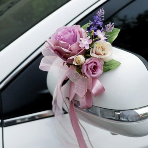 Artificial Flower Wedding Car Decoration Craft Events Accessories Door Handle Ornament Supplies For Wedding SP99