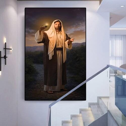 Paintings on Canvas Art Home Decorative Jesus God Poster Charity Is The Pure Love of Christ Living Room Decoration Wall Pictures