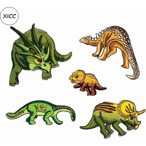 Jurassic Park Dinosaur combination Giant Tyrannosaurus Emboridery Iron On Patches Accessory For Kids Clothing Stickers Appliques