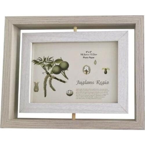 Creative Double Sided Rotate Wood Photo Frame Picture Frame Plant Specimen Frame Wedding Photo Holder For Tabletop Home Decor