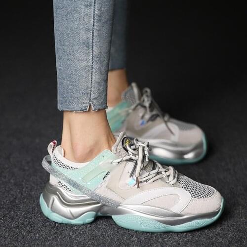 2021 Spring and Summer New Platform Shoes Mesh Breathable All-Match Sneakers