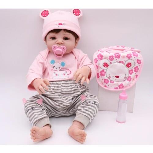 Bebe reborn bonecas girl 23" Full body silicone reborn baby dolls toys for children gift can bathe