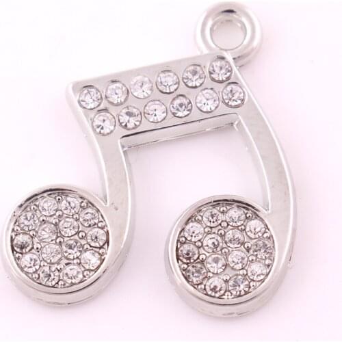 Pendant Special Design Musical Note Shape Sparkling Beautiful Crystals Charm Material Zinc Alloy Provide Dropshipping