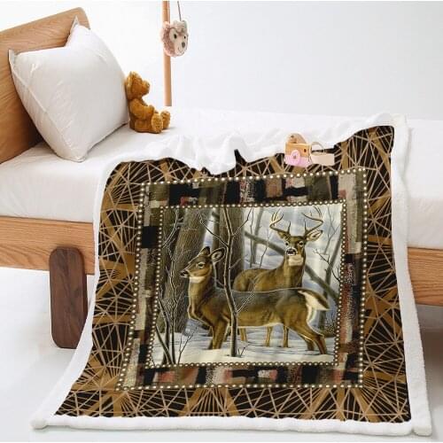 Forest Maple Deer Cashmere Blanket Kid Girl Sofa Soft Plush Bedspreads Quilt Drop Ship