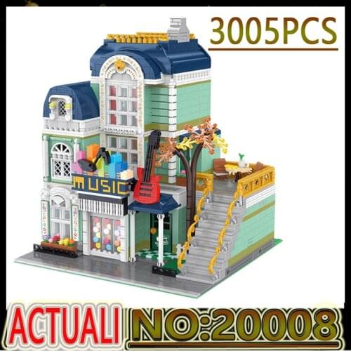 Hot YC20008 Streetview Blocks The MOC Guitar Music Store Model Building Blocks Bricks Assembled Toys Kids Christmas Gifts