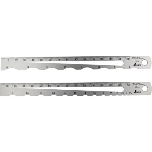 SHINWA Multifunctional stainless steel portable measuring ruler feeler gauge diameter gauge