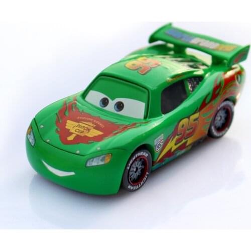 Disney Pixar Cars 2 Green Lightning McQueen limited edition Metal Diecast alloy Toy Car model for children gift 1:55 Brand toys