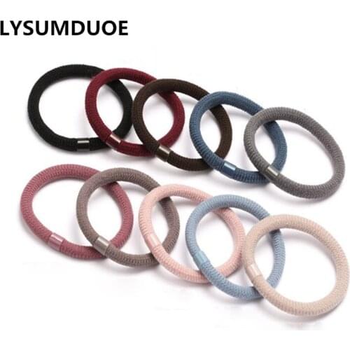 Fashion 10Pcs Girl Hair Ring Elastic Hair Bands Women Solid Ribbon Rim Scrunchy Ponytail Holder Gift Jewelry Hair Accessories