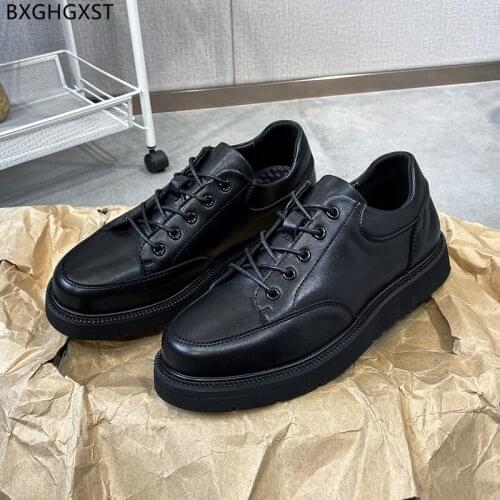 Black Casual Business Shoes Men Fashion Platform Shoes Men Oxford Suit Shoes for Men 2021 Zapatos Sapato Social Masculino Sapato