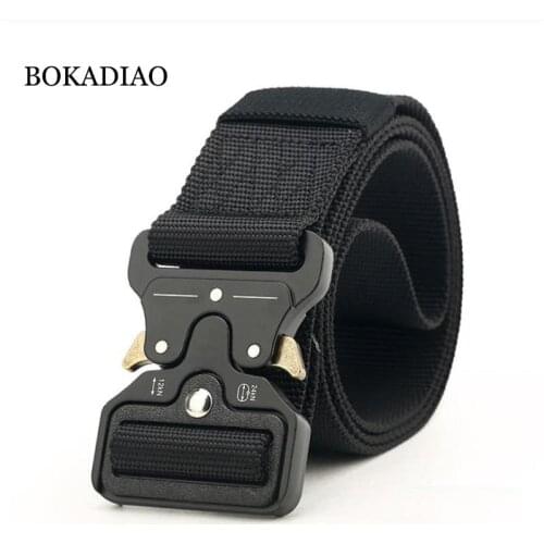 BOKADIAO Hot Mens Tactical Belt Quick release Military Nylon Belts Outdoor multifunctional Training Belt High Quality male Strap