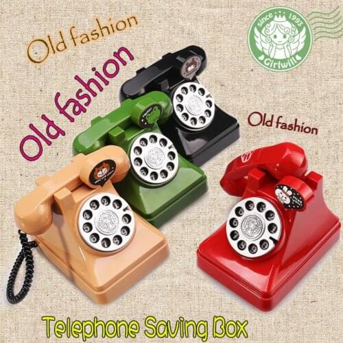 Original Retro Telephone Money Box Old fashion telphone Secret Safe Box Kids Gift Vintage Plastic Toy for Saving Piggy Bank Coin