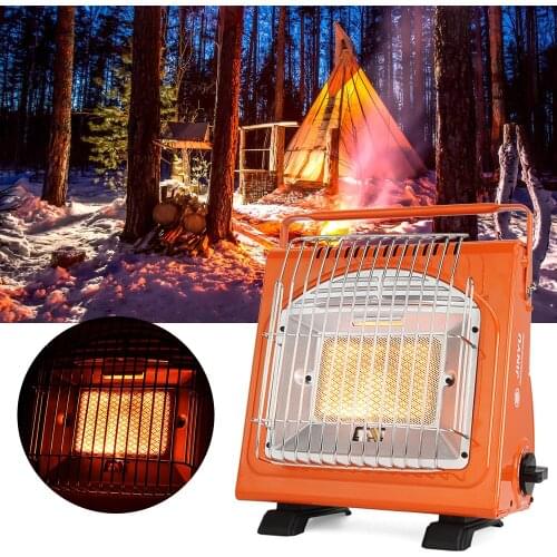 1.7KW Portable Space Gas Heater Adjustable Iron Ceramic Heating Gas Stove Heater for Outdoor Camping Hiking BBQ Picnic Burner
